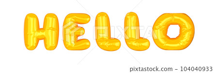 Word Hello with yellow color on transparent background 104040933