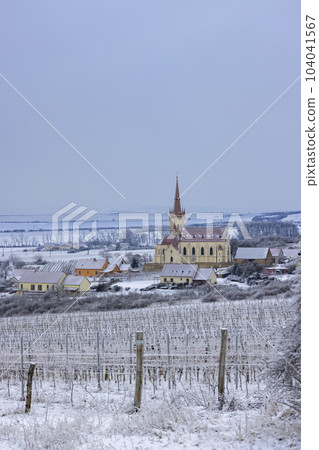 Konice church with vineyard, Znojmo region, Southern Moravia, Czech Republic Konice church with vineyard, Znojmo region, Southern Moravia, Czech Republic 104041567