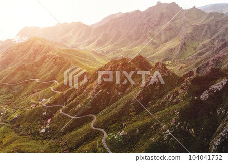 beautiful green Anaga rural national park and mountains, Tenerife, Canary island 104041752