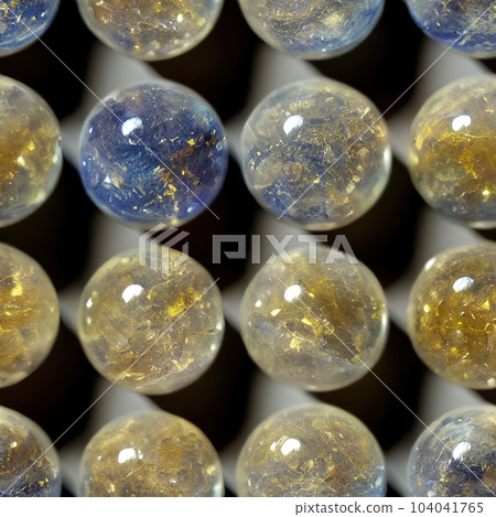 3D-image of rutilated quarz balls, seamless pattern 3D-image of rutilated quarz balls, seamless pattern 104041765