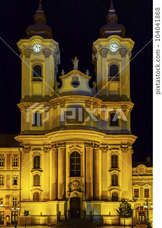 Night time Eger in Hungary 104041868