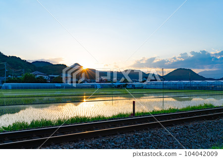 Rural scenery at dusk (reflection) Rural scenery at dusk (reflection) 104042009