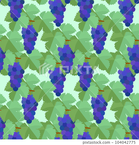 Ripened grape vine seamless pattern 104042775