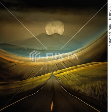 Highway in the field Highway in the field 104042922