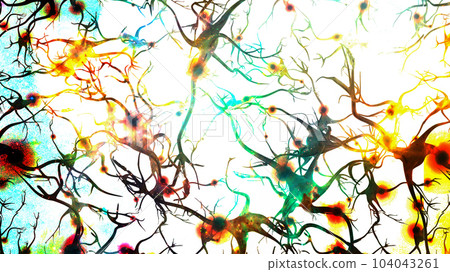 Brain cells with electrical firing Brain cells with electrical firing 104043261