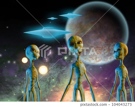 Aliens and spacecrafts Aliens and spacecrafts 104043273