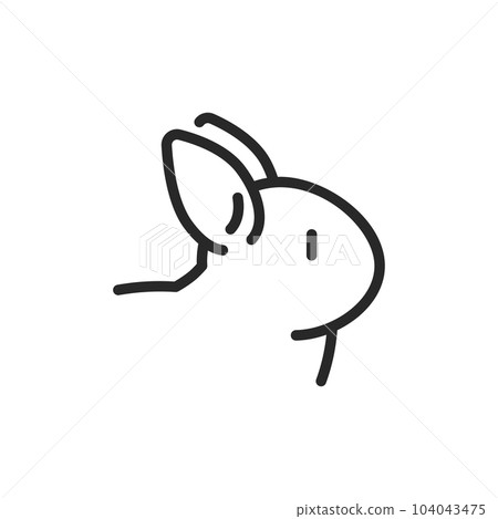 Domestic Rabbit Icon. Vector Outline Editable Sign of Adorable Pet Bunny Illustration in Flat Style for Pet Shop and Animal Care Concept Domestic Rabbit Icon. Vector Outline Editable Sign of Adorable Pet Bunny Illustration in Flat Style for Pet Shop and Animal Care Concept 104043475
