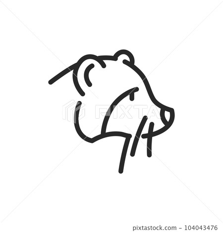 Raccoon Icon. Vector Outline Editable Sign of Wildlife Forest Animals, Vet Clinic Services, Domestic Raccoon Life Information.  104043476
