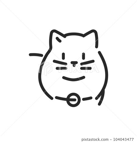 Ragdoll Cat Icon. Vector Outline Editable Sign of Fluffy Pet Cat with Cute Face Vector Illustration. Ragdoll Cat Icon. Vector Outline Editable Sign of Fluffy Pet Cat with Cute Face Vector Illustration. 104043477