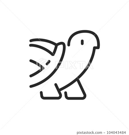 Turtle Icon. Vector Outline Editable Sign Symbolizing Love and Care for Pet Turtles and Tortoises. Turtle Icon. Vector Outline Editable Sign Symbolizing Love and Care for Pet Turtles and Tortoises. 104043484
