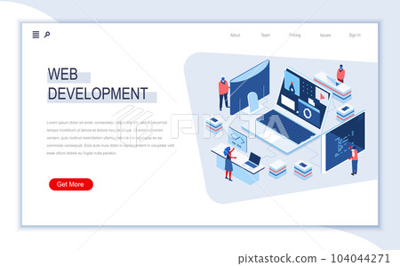 Web development isometric landing page. Responsive web design, internet application development, site programming. Digital technology and devices. Busy people in work situation 3d vector isometry. Web development isometric landing page. Responsive web design, internet application development, site programming. Digital technology and devices. Busy people in work situation 3d vector isometry. 104044271