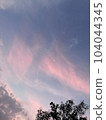 Pink sky and the moon 104044345