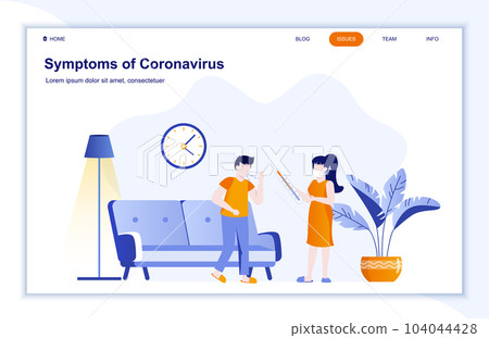 Symptoms of coronavirus disease flat landing page. Symptoms of coronavirus disease flat landing page. 104044428