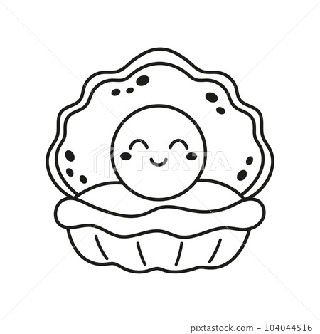vector illustration of shellfish character in contouring 104044516