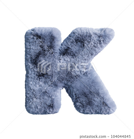 uppercase K. Gray fluffy letters. uppercase K. Gray fluffy letters. 104044845