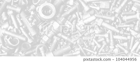 nuts and bolts black and white texture for industry pattern wide advertising space background. nuts and bolts black and white texture for industry pattern wide advertising space background. 104044956