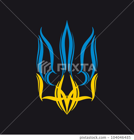 Stylized trident in national colors 104046485
