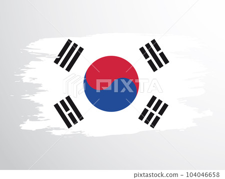 Vector flag of South Korea drawn with a brush 104046658