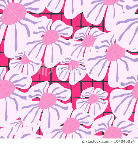Contemporary big bud flower seamless pattern. Cute stylized flowers background. 104046854