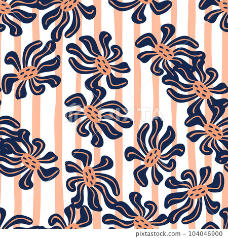 Vintage stylized flowers background. Decorative retro abstract bud flower seamless pattern. 104046900