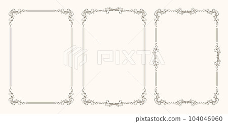 Vector set with swirl frames 104046960