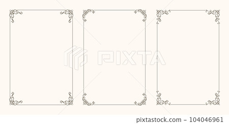 A set of vector frames with gorgeous corner decor 104046961