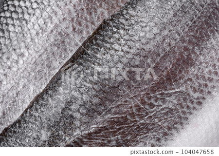 Raw sea bass fish fillet with salt, spices and herbs on a ceramic plate Raw sea bass fish fillet with salt, spices and herbs on a ceramic plate 104047658