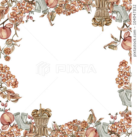 Watercolor autumn square frame with leaves llustration of autumn for scrapbooking, invitation,greetings cards, party decoration,wedding stationary, greetings, fashion,posters, background. Watercolor autumn square frame with leaves llustration of autumn for scrapbooking, invitation,greetings cards, party decoration,wedding stationary, greetings, fashion,posters, background. 104047832