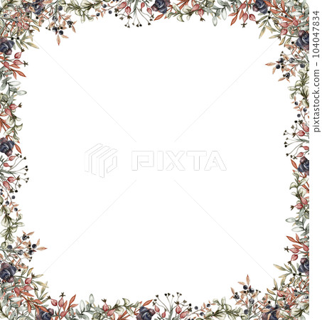 Watercolor autumn square frame with leaves llustration of autumn for scrapbooking, invitation,greetings cards, party decoration,wedding stationary, greetings, fashion,posters, background. Watercolor autumn square frame with leaves llustration of autumn for scrapbooking, invitation,greetings cards, party decoration,wedding stationary, greetings, fashion,posters, background. 104047834