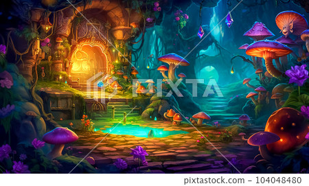 treasure in the fairytale forest, made with Generative AI treasure in the fairytale forest, made with Generative AI 104048480