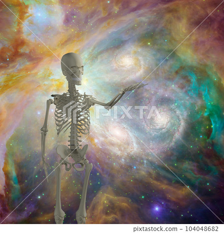 Skeleton holds light 104048682