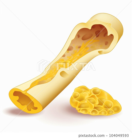 Cartoon yellow bone marrow with adipocytes Cartoon yellow bone marrow with adipocytes 104049593