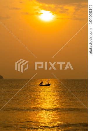 Landscape of beautiful sunrise sunset and sea 104050343