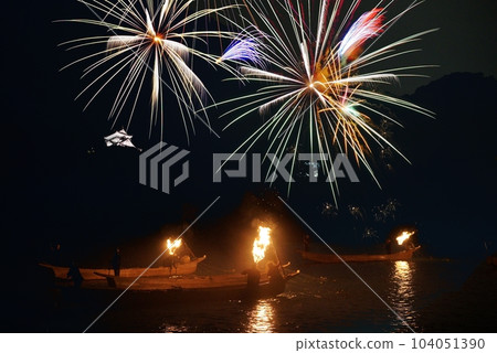 Castle, Fireworks and Cormorant Fishing on the Nagara River Synthesis 104051390