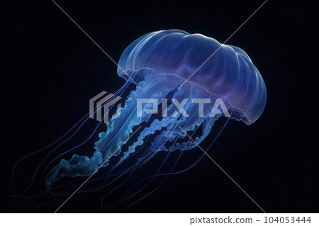 Deep Sea Glowing Jellyfish Exploring The Woolly Siphonophore In The