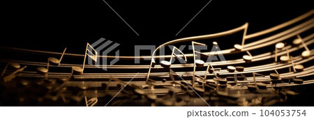 art background with the image of musical signs and symbols from metal art background with the image of musical signs and symbols from metal 104053754