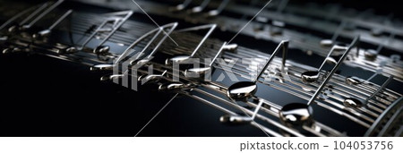 art background with the image of musical signs and symbols from metal art background with the image of musical signs and symbols from metal 104053756
