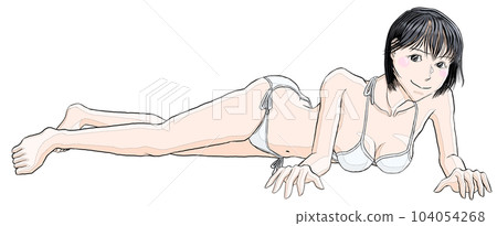 泳衣躺在地上的少女53 104054268