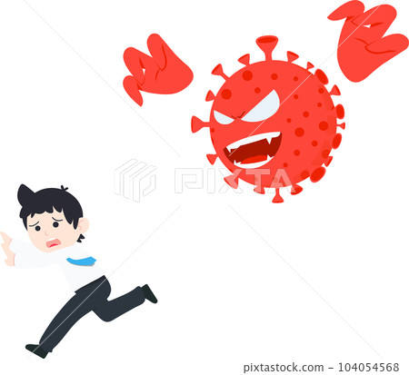 SD Business Man is Running away from the Corona Virus Covid 19 104054568
