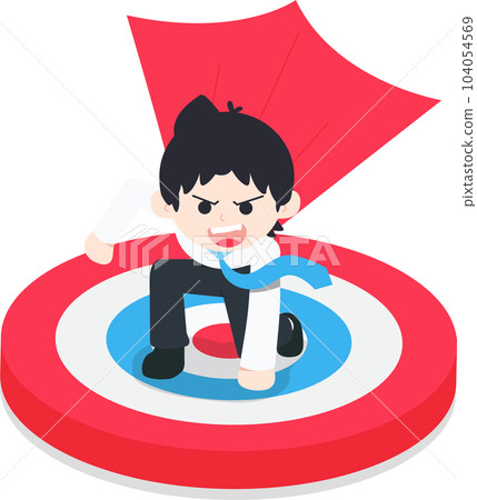 SD Business Man Landed at the center of the target 104054569