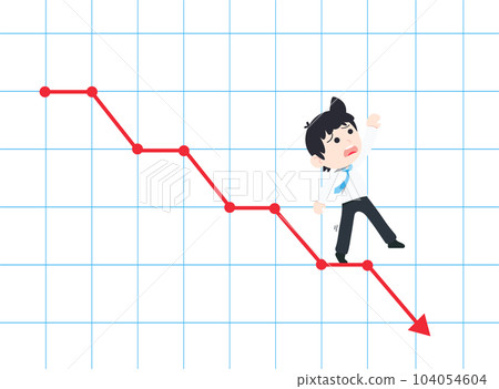 SD Business Man Trying to grab the goal On the falling graph #2 SD Business Man Trying to grab the goal On the falling graph #2 104054604