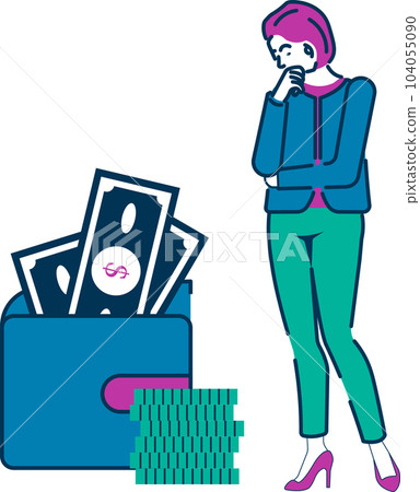 Clean Expressive Finance Character Scene. Vector illustration eps10 104055090