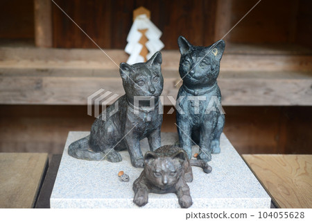 上古天滿宮內的守護天神貓雕像 104055628