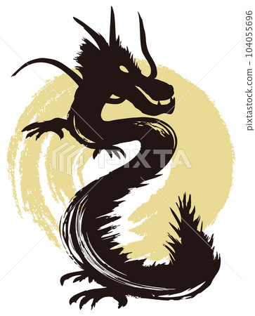 龍水墨畫手寫 104055696