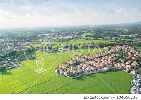 Land plot in aerial view. 104056138
