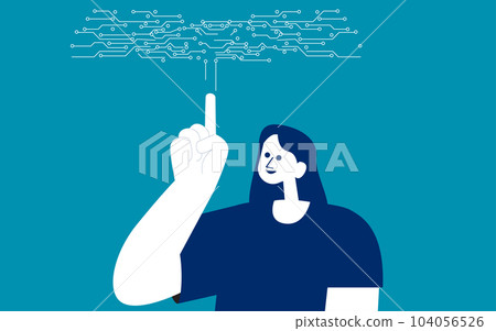 Business analyst finding connections. Analysis and structural thinking concept 104056526