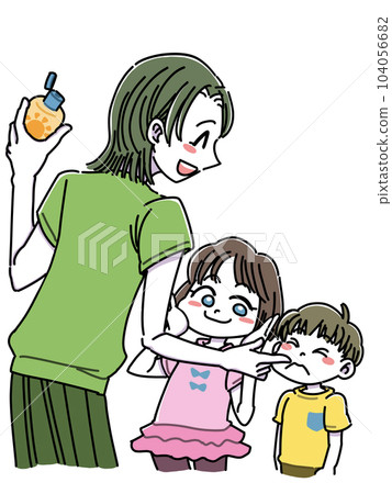 媽媽給孩子塗防曬霜 104056682