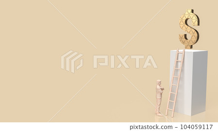 The man and dollar symbol for Business concept 3d rendering 104059117