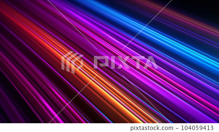 Neon stripes for advertising, banners, flyers, future concept, night light 104059413
