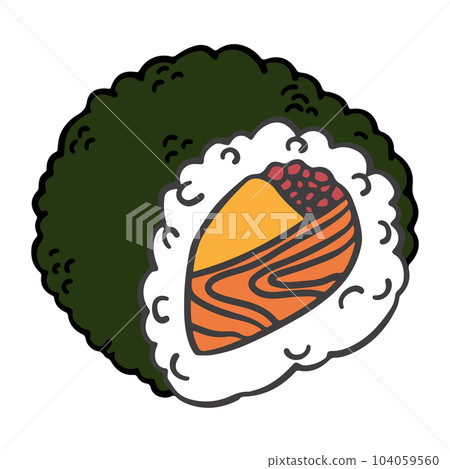 Sushi Rolls or Maki Sushi with salmon. Japanese food. Sushi Rolls or Maki Sushi with salmon. Japanese food. 104059560